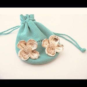 Tiffany &co dogwood flower earrings xl